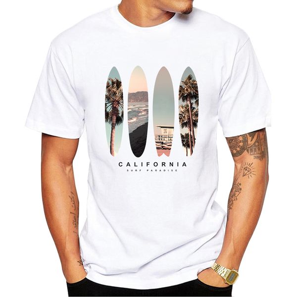 

vintage california beach scenery printing men t-shirt short sleeve casual tee shirts hipster cool retro t shirt o207, White;black