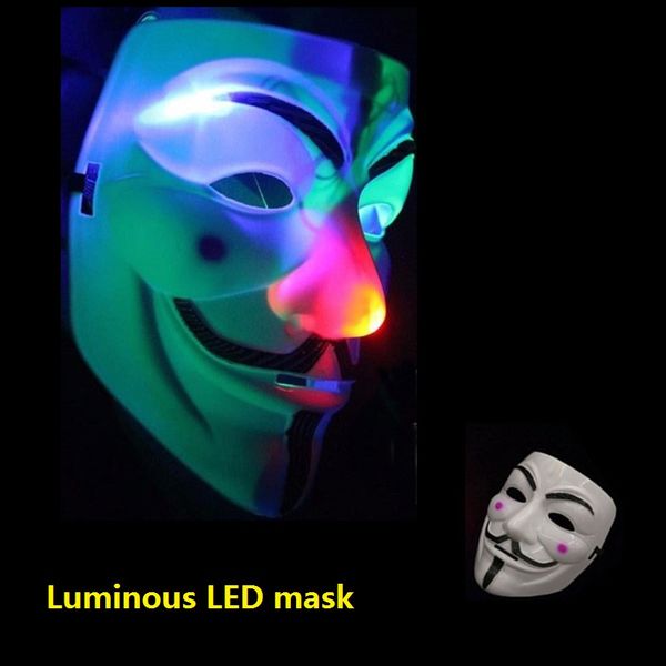 

luminous led mask v for vendetta guy halloween costume cosplay props