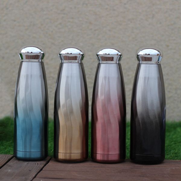 

350ml water bottle travel cup double wall stainless steel insulated cola bottles gradient tumblers sports bottle dhl wx9-1804