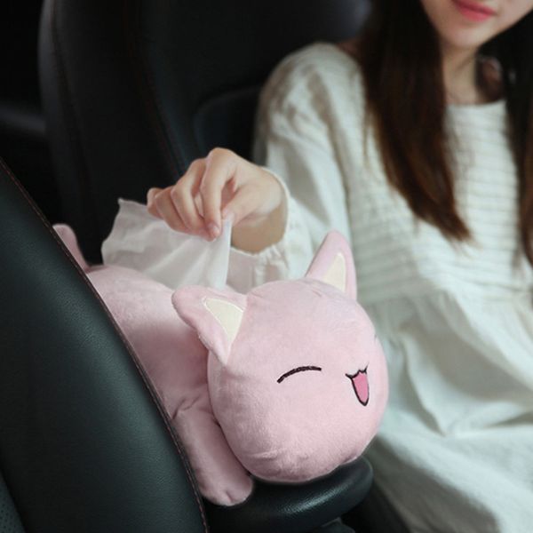 

car tissue box cartoon creative cover holder portable paper box auto car accessories home office hanging paper for