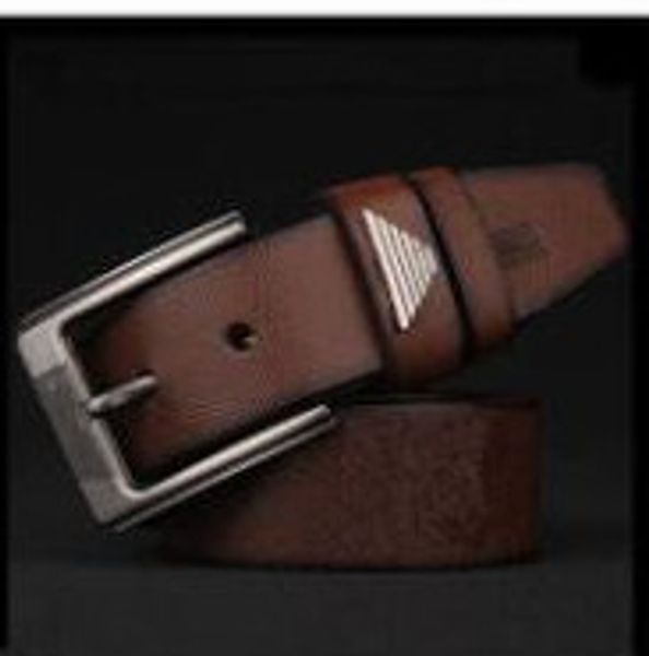 

2019 new fashion mens belt high qualtiy genuine leather belt for men women pin buckle cintos masculinos 105-130cm new mens belts, Black;brown