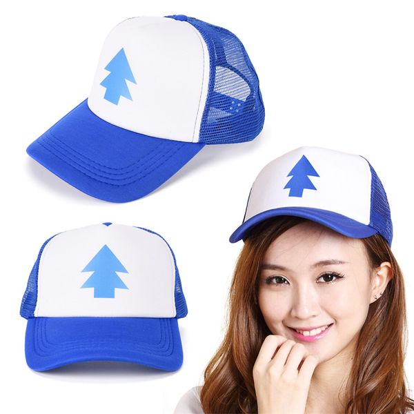 

baseball cap blue pine tree hat cartoon hip hop snapback cap new curved bill dipper men dad hat, Blue;gray