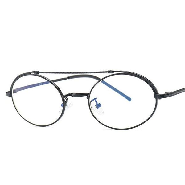 

transparent round glasses double bridge metal spectacle optical frame clear lens luxury designer mens retro decorative glasses, Silver