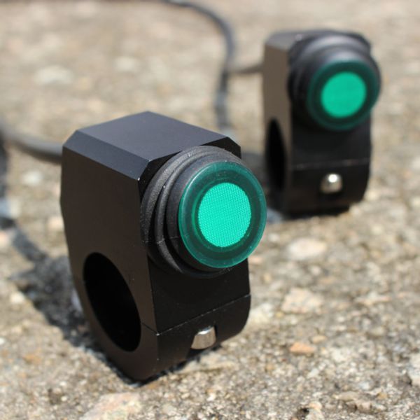 

12v 16a waterproof motorcycle switch cnc aluminium alloy switches 22-24mm handlebar headlight 3 wires waterproof green light