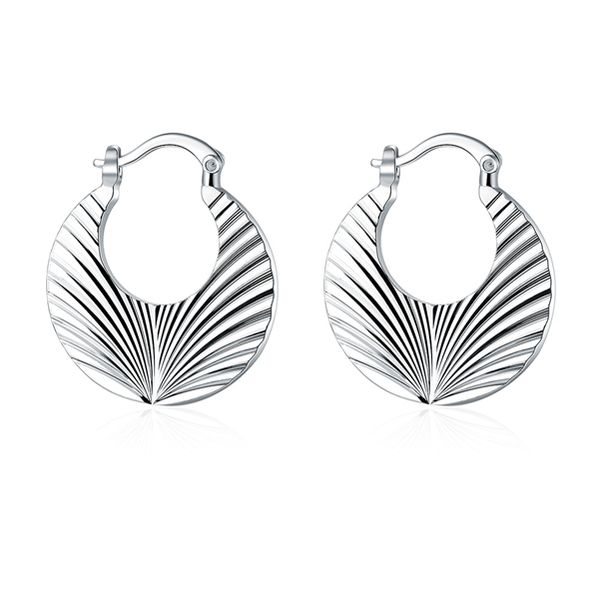 

plated sterling silver round nicked earrings djse688 size 2.5x2.8cm ;women's 925 silver plate ear cuff jewelry earring