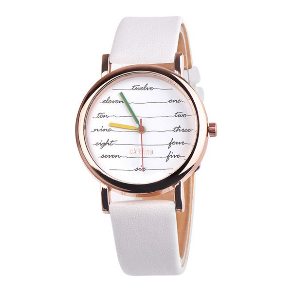 

2018 new women watch ladies white fancy womens electrocardiogram casual leather analog quartz watch 11.14, Slivery;brown