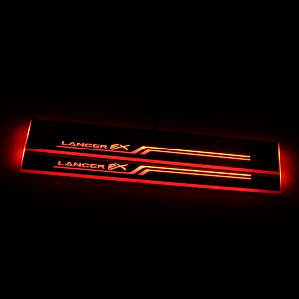 

moving led welcome pedal car scuff plate pedal door sill pathway light for mitsubishi lancer 8 9 10