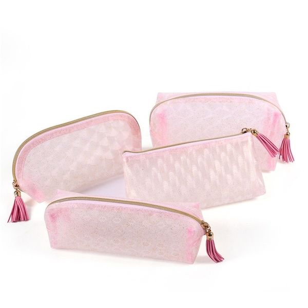 

2020 new ladies cosmetic bag waterproof storage bag multifunctional pen box stationery box pvc translucent toilet women