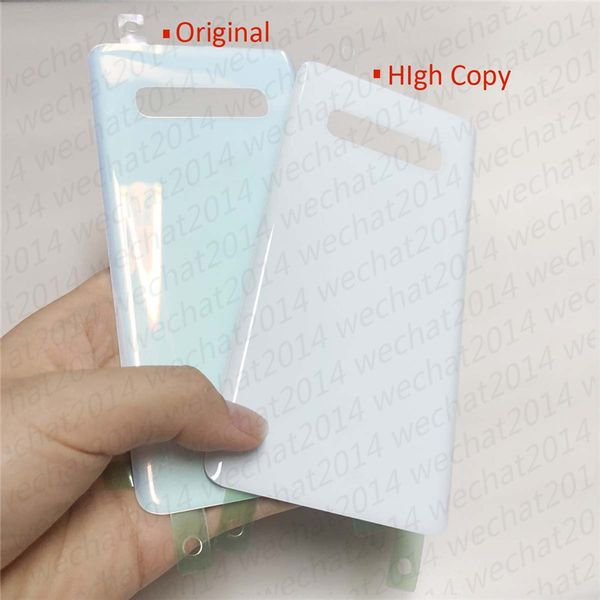

50pcs oem battery door back housing cover glass cover for samsung galaxy s10 plus g973 g975 with adhesive sticker dhl