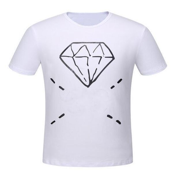 

milan diamond printed men casual t-shirts o-neck cotton tees sport t shirt size m-xxxl white black