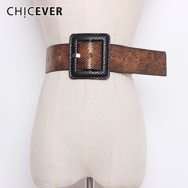 

chicever autumn winter print hit colors belts for women high waist square buckle female belt for coat accessories fashion tide, Black;brown