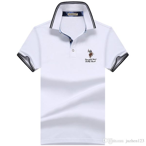 

2019 рубашка поло твердых рубашки поло мужчины роскошных поло с коротким рукавом мужской basic top хлопчатобумажной polos для мальчиков марк, White;black