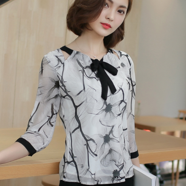 

women's blouses & shirts womens and 2021 blusas for women clothing white blouse chiffon plus size ladies db81