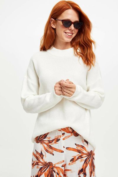 

defacto woman autumn solid color stylish casual pullover long sleeve women sweatshirts white purple color cloth -j9007az19wn, Black