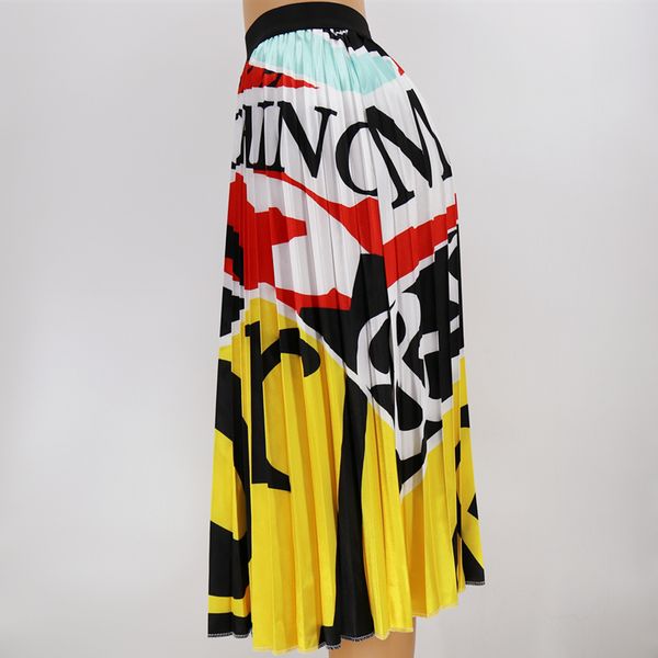 

2019 summer autumn skirt high waisted skinny large swing long pleated skirts elastic waist plus size bohemia party holiday skirt, Black