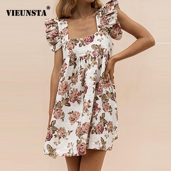

casual dresses elegant butterfly sleeve floral print 2021 summer o neck patchwork mini dress women backless pocket party vestidos, Black;gray