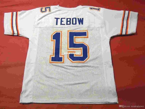 

retro #15 tim tebow custom florida gators white jersey heisman mens stitching college size s-5xl football jerseys, Black;red