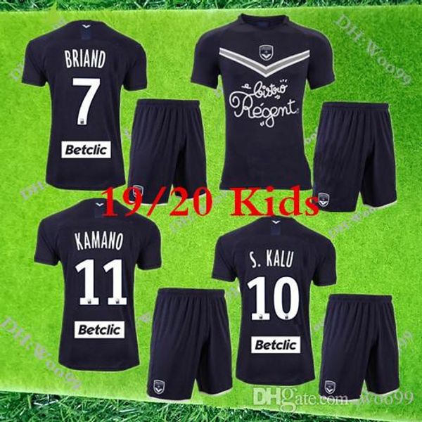 

19 20 maillots де нога бордо дети комплект трикотажные изделия футбола 2020 briand s.kalu kamano ui джо бенито de ребенка набор футбольных s, Black