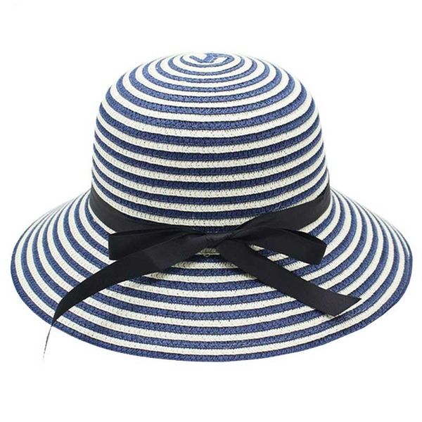 

striped woven straw sun hat summer women floppy beach hats ladies big wide cap
