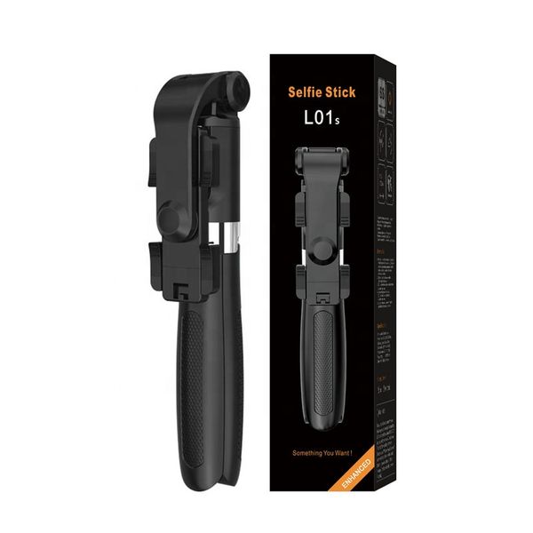 

ce rohs fcc certification l01s tripod bluetooth selfie stick with wireless remote controller for iphone samsung smartphone