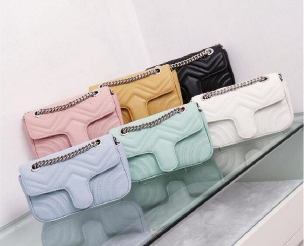 

silver hardware women shoulder bag leather chain bag cross body pure womens handbag crossbody bag purse 22cm 6 colors