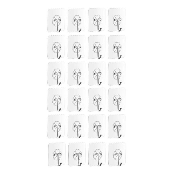 

24pcs strong transparent suction cup sucker hooks wall-mounted design hanger for kitchen bathroom accessories 2019