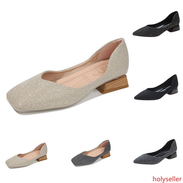 

2020 fashion women s casual crystal sequins mid-heeled shoes with pointed shallow mouth outdoor jogging walking shoes main19