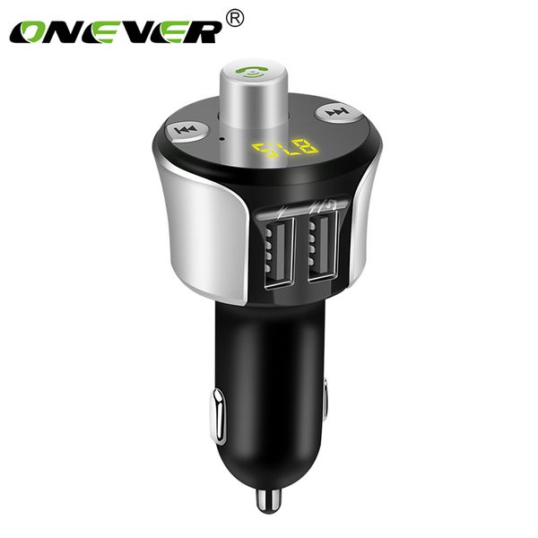 

onever 5v 3.4a fm transmitter car kit handsled screen car mp3 player charger bluetooth adapter for tf card u disk