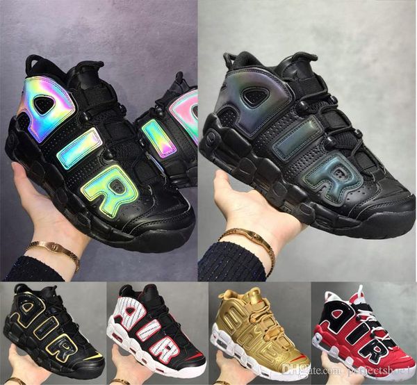 

sup w air more uptempo 96 basketball shoes retro high og men sports shoes sneakers trainers, Black