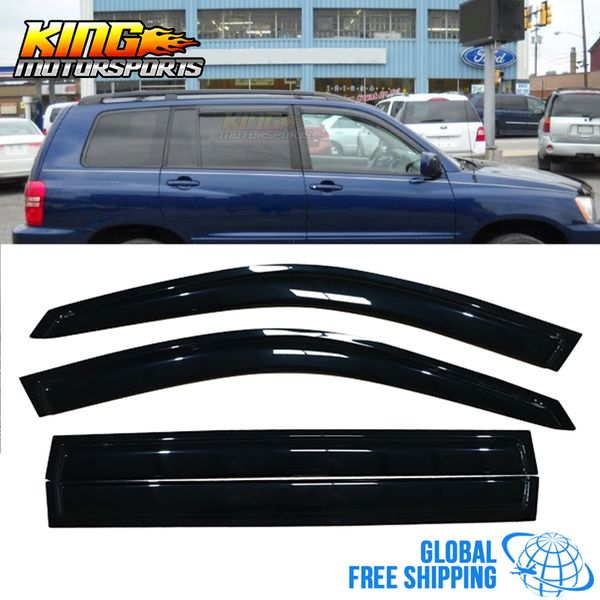 

fits 01-07 toyota highlander slim type acrylic window visors 4pc global ing
