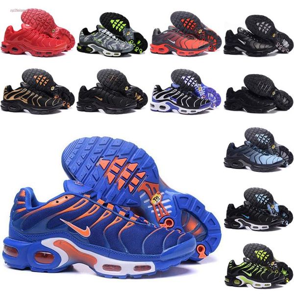 

new air plus revives the original wave grid pattern for the tn mens shoes tn chaussures requin breathable mesh sports jogging sneakers, Black;brown
