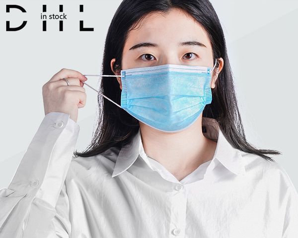 

50 трехслойные одноразовые маски доставлен шуньфэн пыли-доказательство, туман, распыление и пыльцы дышащие для взрослых маски