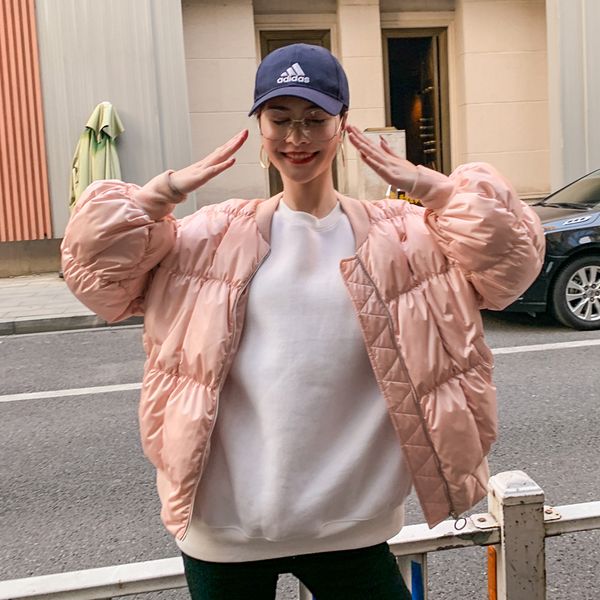 

winter fashion new white duck down jacket female short section korean version loose coat for woman, Black