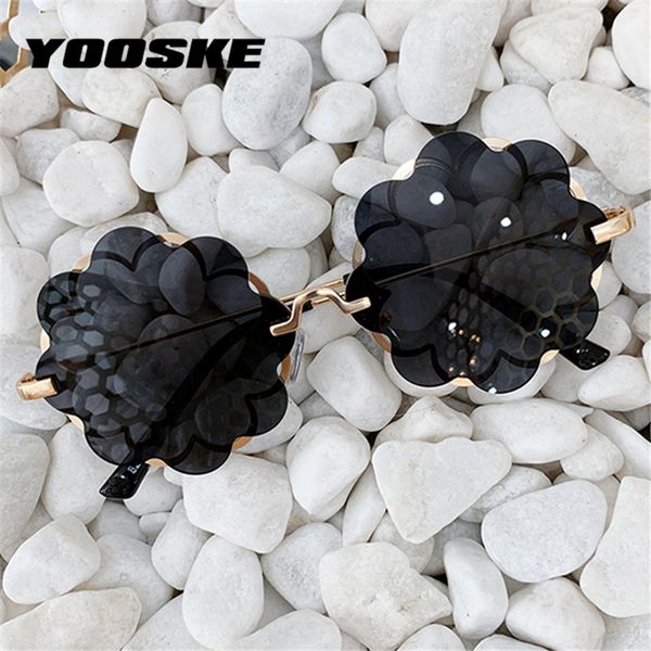 

yooske baby flower shaped sunglasses girls rimless sun glasses children fashion party sunglass child shades eyewear uv400, White;black