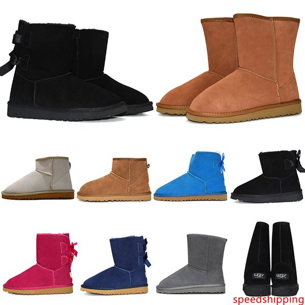 

women boots classic australia short mini ankle knee tall designer boots bailey bow men winter snow booties 36-41 keep warm new arrival