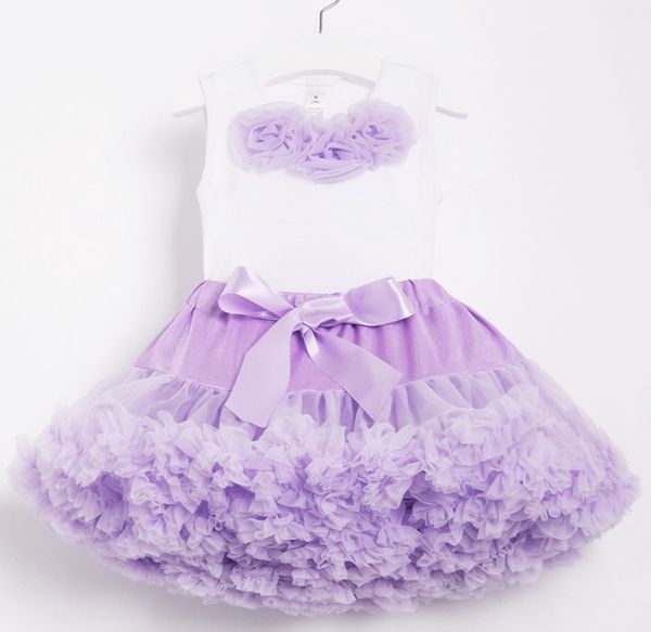 

1 set fashion baby girl floral clothes set girls pettiskirt tutu skirt rosettes princess birthday girls 8 colors gift
