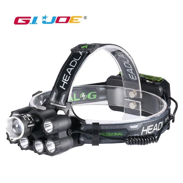 

gijoe bluetooth led headlamp zoomable music headlight waterproof 2*18650 battery usb rechargeable 6 modes lamp outdoor 3000lm