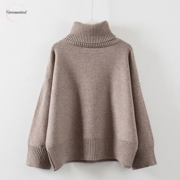 

thick high neck sweater women winter solid warm pullovers side vent slit sweater jumper female oversize turtleneck loose, White;black
