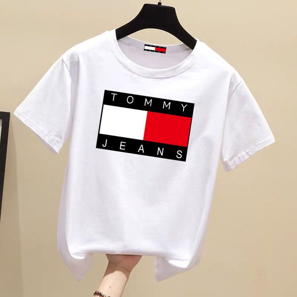 

2019 new cotton classic fashion casual women short sleeve t-shirt round collar short sleeve white t-shirt trend women's solid color