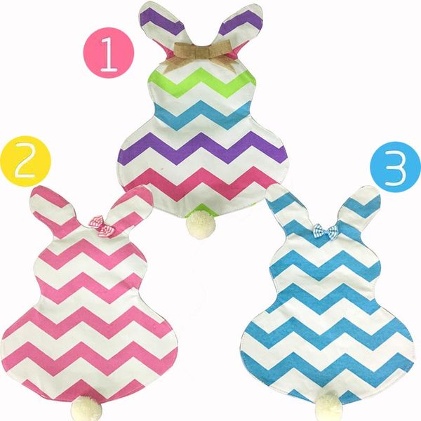 

3 tyle diy chevron ea ter bunny flag canva rabbit garden flag with jute bow tie ea ter home decoration cute bunny hape garden flag c1