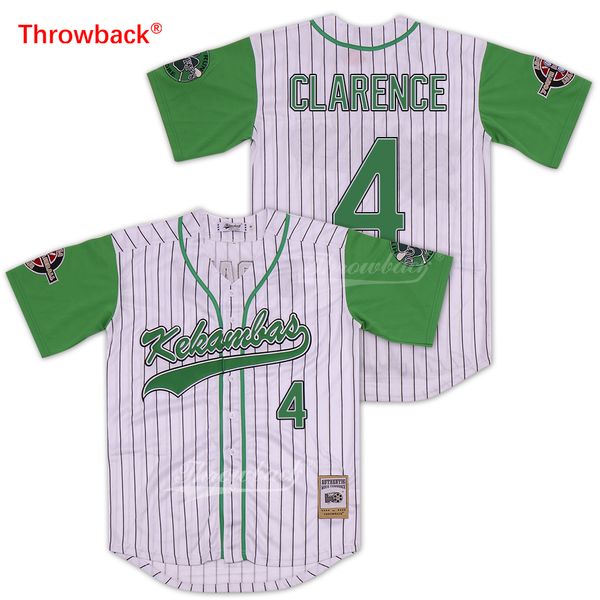 

Men's Clarence 4 Kekambas Pinstriped Baseball Jersey ARCHA and Duffy's Patches Movie Jerseys Hardball Embroidery super Quality Free shipping