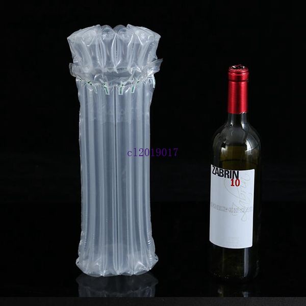 400 Stück 32 x 8 cm Luftpolsterbeutel mit Luftfüllung, schützende Weinflaschenverpackung, aufblasbare Luftkissen-Säulenverpackungsbeutel mit einer kostenlosen Pumpe