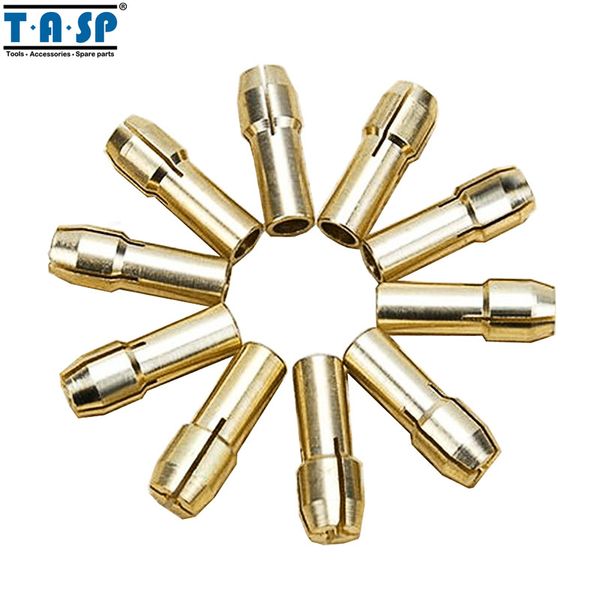 

tasp 10pcs brass rotary tool collet mini drill chuck set 0.5/0.8/1.0/1.2/1.5/1.8/2.0/2.4/3.0/3.2mm power tools accessories