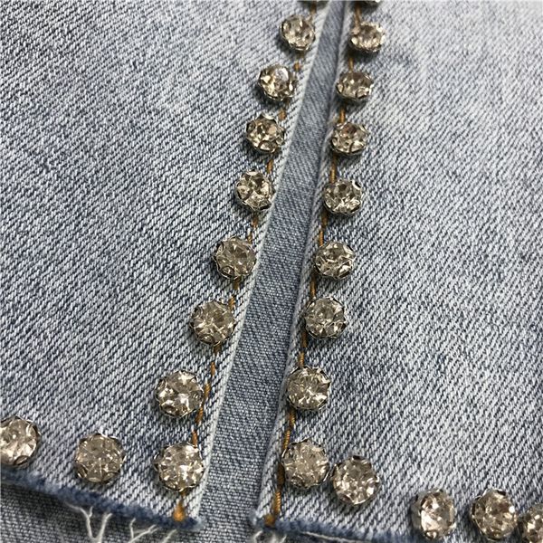 

алмазный бисер разрез карандаш джинсы женщин до 2020 года новый стиль эластичность уменьшают подходящие джинсовые брюки мода светло синий je, Blue