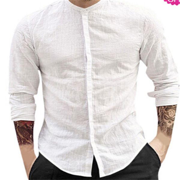 

new men's long sleeve solid cotton linen casual shirts shirt v-neck cotton chinese style summer beach top, White;black