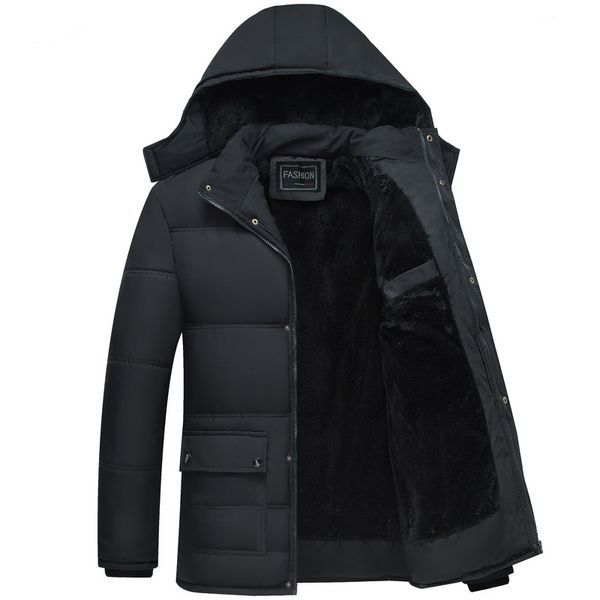 

large male winter jacket men degree thicken warm parkas hooded coat fleece man's jackets outwear jaqueta masculina dropshipping, Black