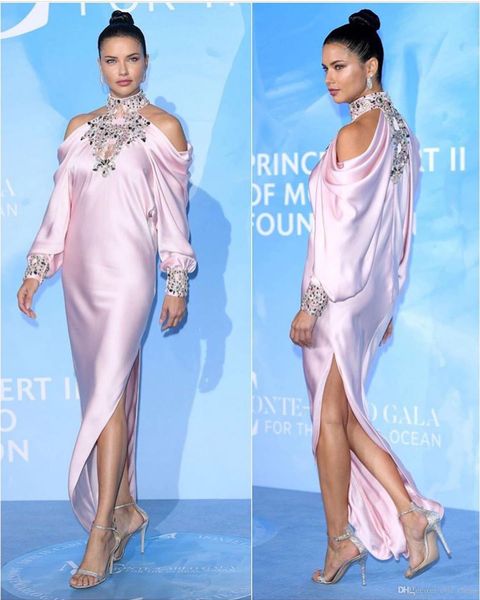 

арабский асо ebi розовый sexy дешевые вечерние платья из бисера кристаллы высокого раздельное оболочка пром платья официально партии платья, Black;red