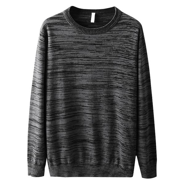 

2019 new men's 100% cotton sweater men's fashionable o-neck straight fit pullover knitting striped menswear j838, White;black