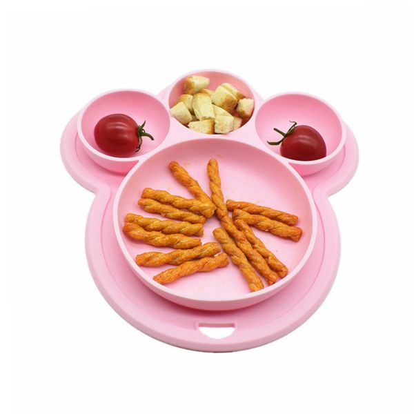 

silicone baby placemat portable baby plates toddlers and kids bpa-safe silicone placemat cute suction self feeding set