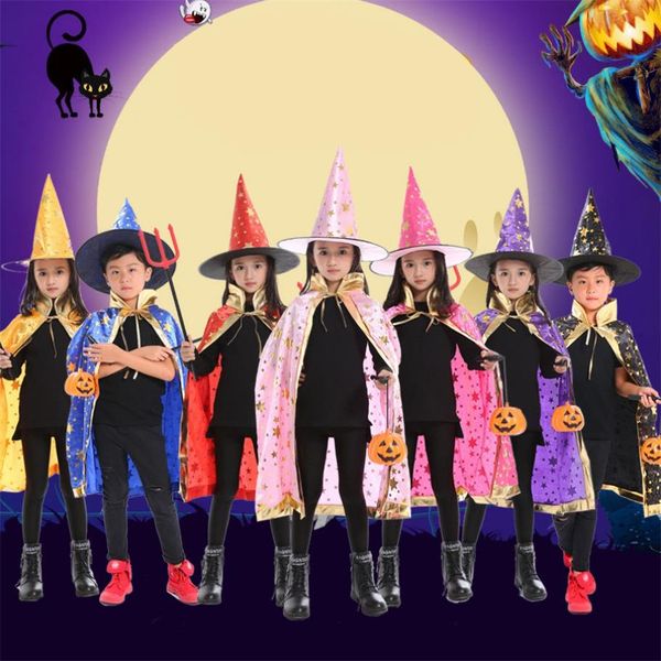 

halloween scarves manufacturers supply children's cartoon hero cloak custom wholesale new double halloween costume, girl and boy, Black;red